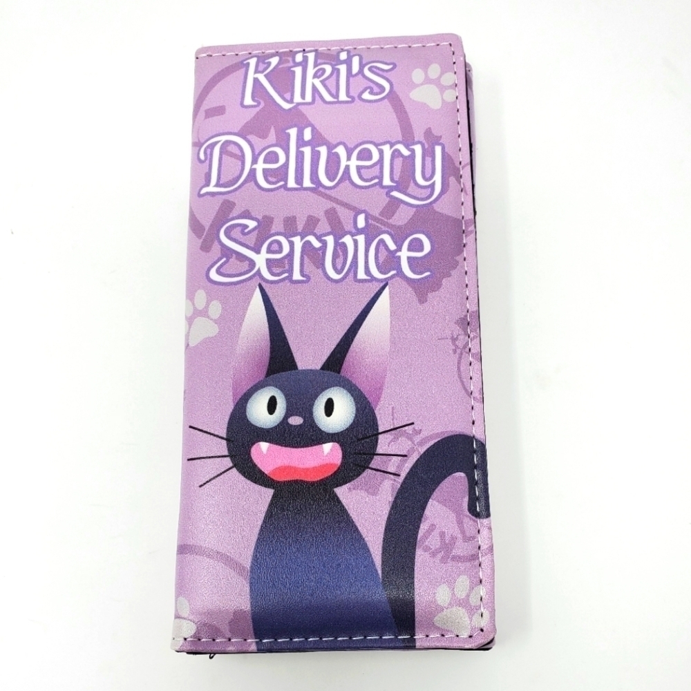 KIKI'S DELIVERY SERVICE PURPLE BI-FOLD WALLET BLACK CAT CARD ID HOLDER ANIME